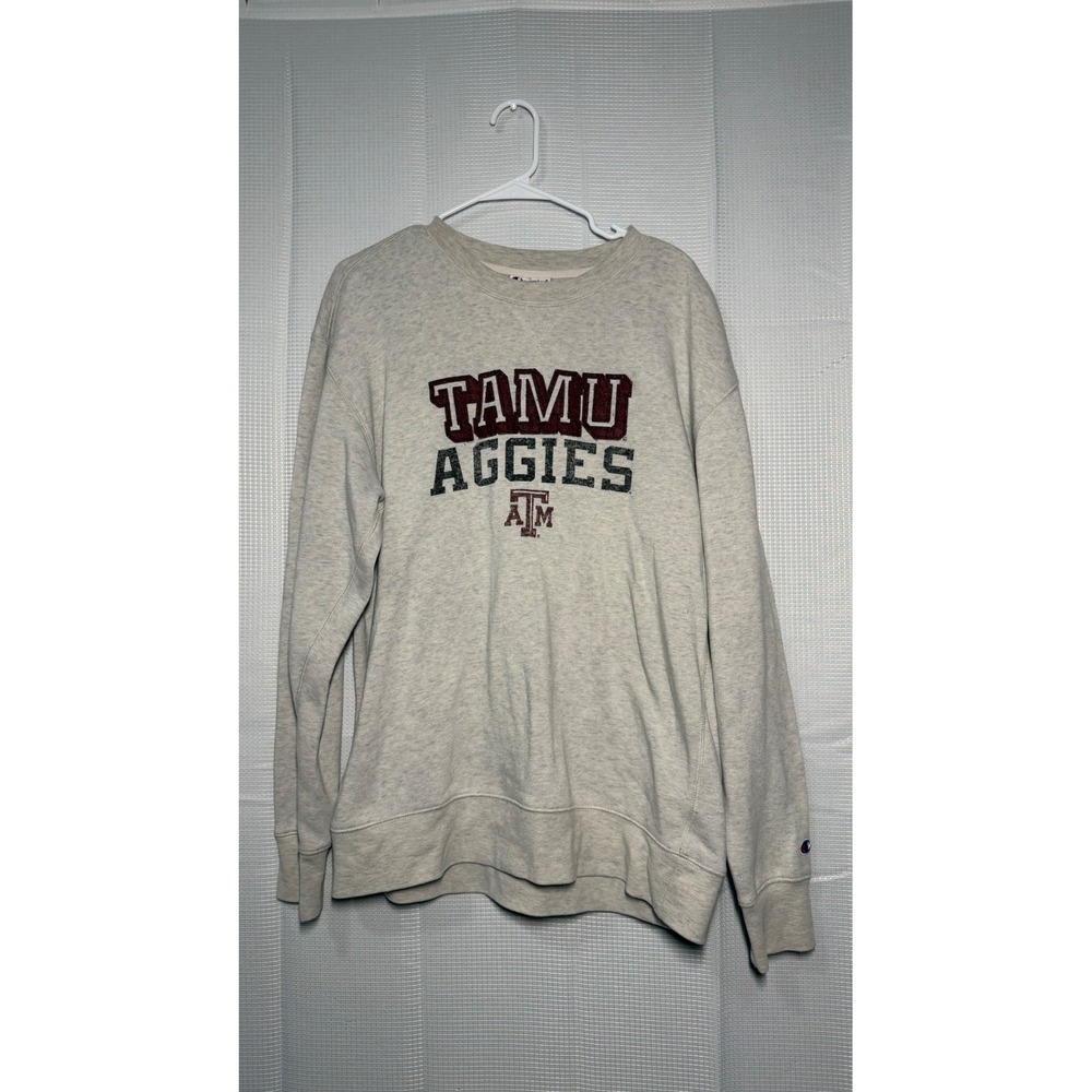 Champion Texas A&M Aggies Sweatshirt‎ Large Oatmeal Heather Collegiate Crewneck
